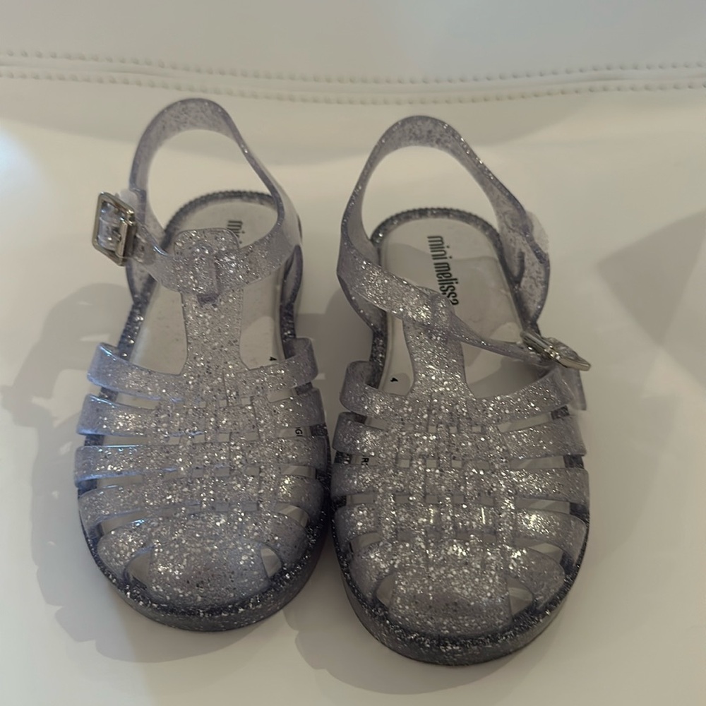 Mini Melissa silver glitter gellies
